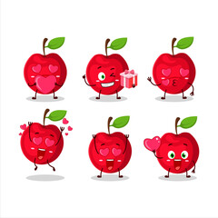 Sticker - Cherry cartoon character with love cute emoticon