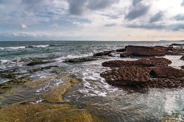 Beautiful rocks of amazing shapes on sea shore