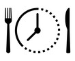 Intermittent food fasting with clock line art vector icon for food apps and websites