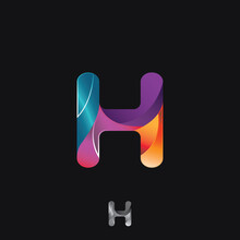 Colorful Gradient Rounded Letters H Initial