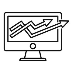Poster - trade war graph icon. outline trade war graph vector icon for web design isolated on white backgroun