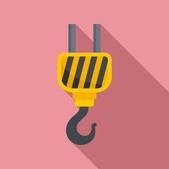 Poster - Industrial hook crane icon. Flat illustration of industrial hook crane vector icon for web design