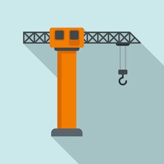 Poster - Industrial crane icon. Flat illustration of industrial crane vector icon for web design