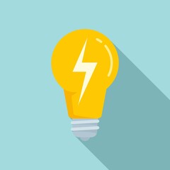 Poster - Electric bulb light icon. Flat illustration of electric bulb light vector icon for web design