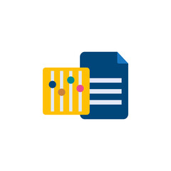 Poster - database data management setting option flat style icon for web service vector illustration