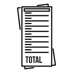 Poster - Total payment utilities icon. Outline total payment utilities vector icon for web design isolated on white background