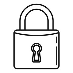 Poster - Home padlock icon. Outline home padlock vector icon for web design isolated on white background