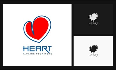 Wall Mural - heart abstract concept design logo