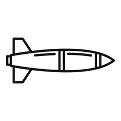 Sticker - Missile aircraft icon. Outline missile aircraft vector icon for web design isolated on white background