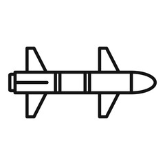 Sticker - Missile sky icon. Outline missile sky vector icon for web design isolated on white background