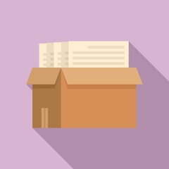 Poster - Box documents estimator icon. Flat illustration of box documents estimator vector icon for web design