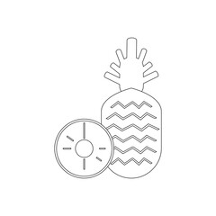 Wall Mural - pineapple fruit sketch icon on white background