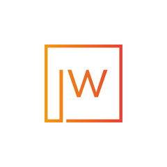 Creative initial letter IW square logo design concept vector