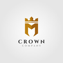 Letter M With Crown Logo Initial Vector Symbol Illustration Design
