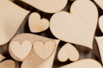 Sticker - Wooden hearts background