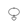© alekseyvanin - Pendant heart line icon. linear style sign for mobile concept and web design. Heart necklace outline vector icon. Symbol, logo illustration. Vector graphics