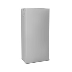 Wall Mural - blank brick shaped aseptic carton package for liquid foods, realistic vector mock-up. paperboard box