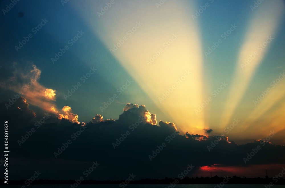 Scenic View Of Dramatic Sky During Sunset - obrazy, fototapety, plakaty 