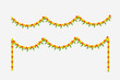 illustration of set of Flower and mango leaves garland decoration toran for indian festivals and functions vector.  