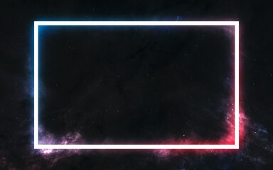 Wall Mural - beautiful deep space. incredible blue and red frame against backdrop of nebulae. science fiction. el