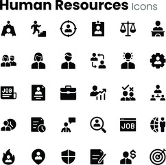 Wall Mural - Human Resources Job icon set