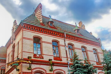 Facade of building in Lviv, Ukraine