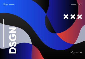 Poster - wavy gradient shapes composition. eps10 vector.