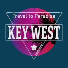 Key West Color Retro Design Poster Summer