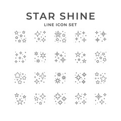 set icons of star shine