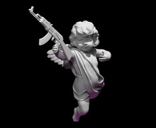 Cupid Angel For Valentines Day With  Gun 3D Render