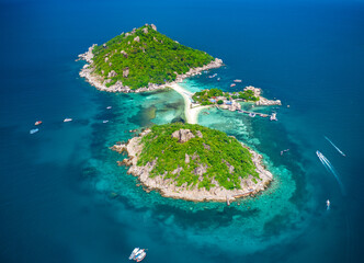 Wall Mural - koh nang yuan aerial view, thailand