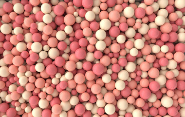 Canvas Print - Colorful balls abstract wallpaper and background. Pattern design for trendy poster, flyer, banner, card, cover, brochure. Plastic bubbles, gum, pastel pink spheres. 3d render