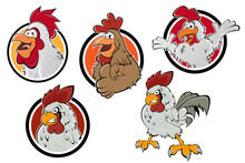 Funny Cartoon Chicken Logo Collection