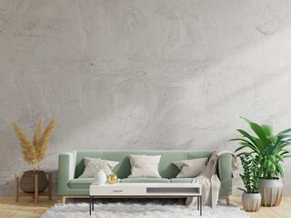 Concrete wall living room have sofa and decoration.