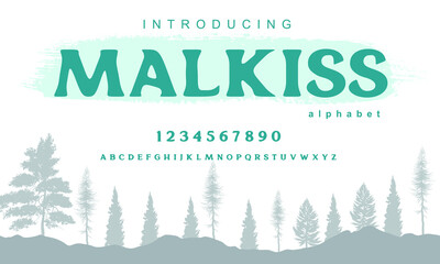 Wall Mural - Malkiss font. Elegant alphabet letters font and number. Classic Copper Lettering Minimal Fashion Designs. Typography fonts regular uppercase. vector illustration