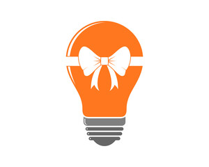 Poster - Light bulb with gift wrapper logo