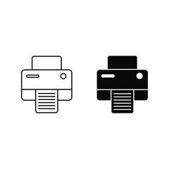 Wall Mural - Printer outline and filled vector icon color editable