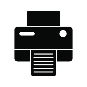 Printer outline and filled vector icon color editable