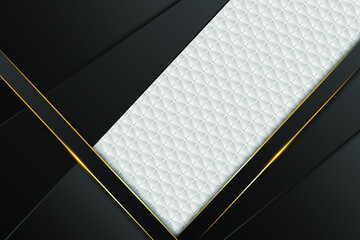 Poster - modern white and black luxury background. white and black luxury abstract background with golden lin