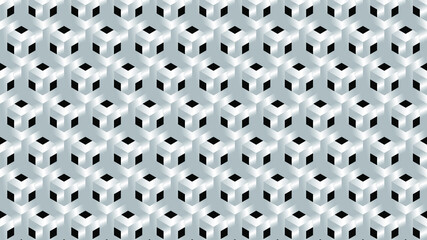 Poster - 3D geometric background seamless pattern. 3d industrial seamless pattern. 3D optical illusion brass silver grid background texture. Silver white horizontal seamless tiles texture.Vector illustration