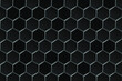 Dark horizontal background with hexagons. Hexagonal abstract metal background. Premium abstract background with luxury dark geometric elements.Vector 3d realistic illustration