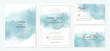 © wulano - wedding invitation set with abstract blue background