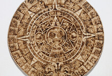 Aztec Sun Stone Close Up Background Modern High Quality Prints