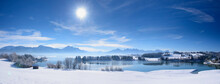 Scenic View Of Lake Against Sky During Winter
