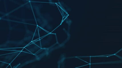 IOT Blockchain concept connection dots and lines loop seamless social media technology big data 3d render background loop seamless.
