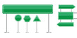 © Полякевич Олена - Green road signs. City illustration. Travel concept.  Vector set. Stock image. EPS 10.