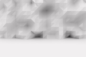 Poster - abstract 3d background with cubes. Minimal modern white background empty room with textured wall.