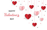 Fototapeta Na ścianę - Happy valentine day. with creative love composition of the hearts. Vector illustration