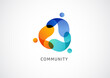 Abstract People symbol, togetherness and community concept design, creative hub, social connection icon, template and logo set