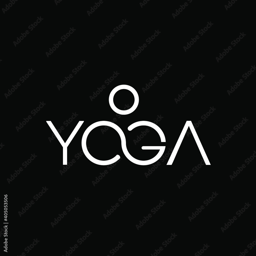 yoga logo design creative idea letter Stock Vector | Adobe Stock, image size:1000x1000